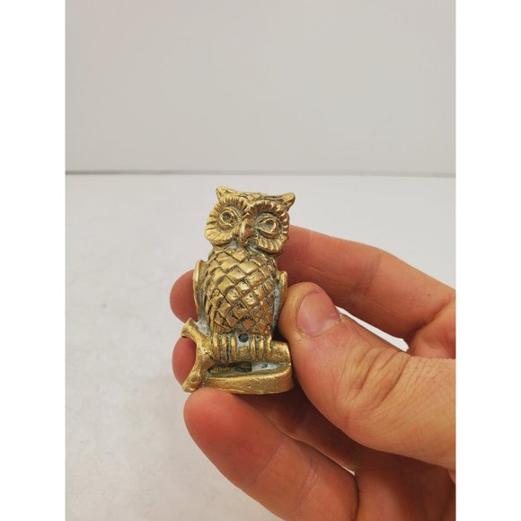 Owl figurine Vintage brass statuette Animal figurine Bronze Owl Lover gi… - Picture 7 of 10